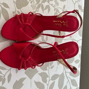 Red Nina glitter formal shoes. Size 6 1/2.